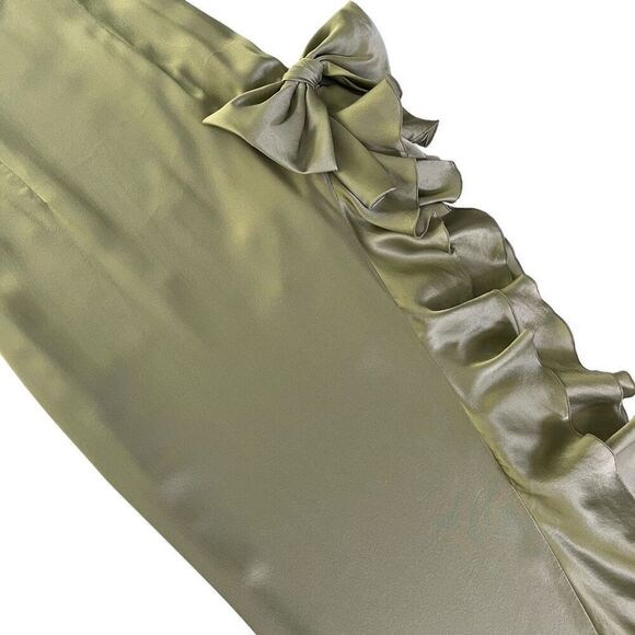 Alessandra Rich Ruffle Gown in Olive Green - Picture 5 of 13